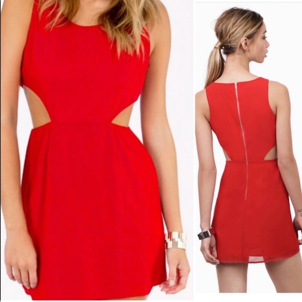 XS Tobi red cutout dress